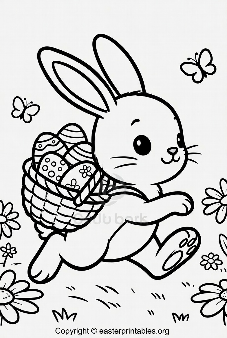 Hopping Easter Bunny, Download at EasterPrintables.Org