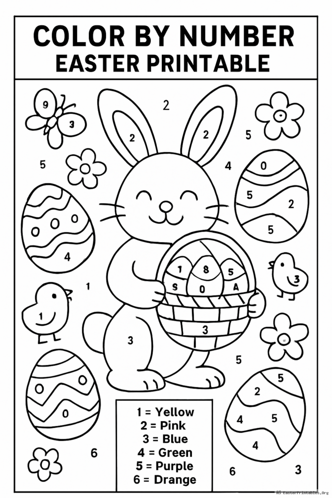 Color by Number Easter Printable